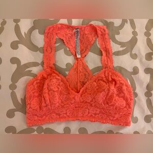 Free People Lace Racerback Bralette - Coral